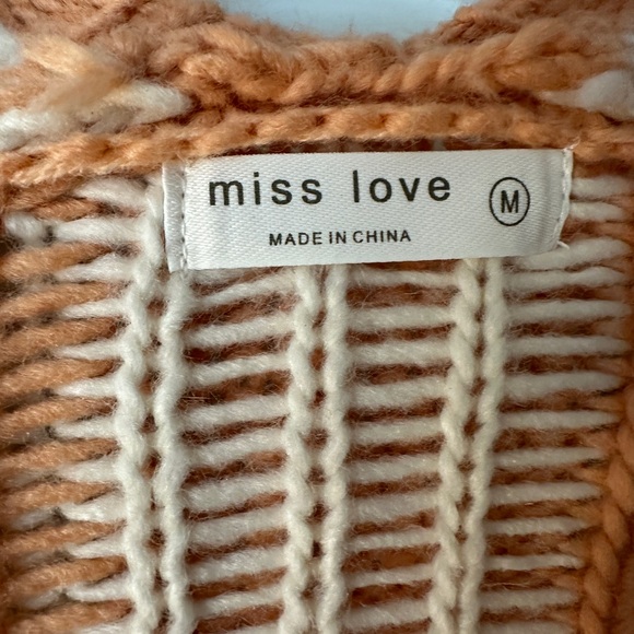 Pinkblush Orange and White Checkered Cardigan - Picture 2 of 2